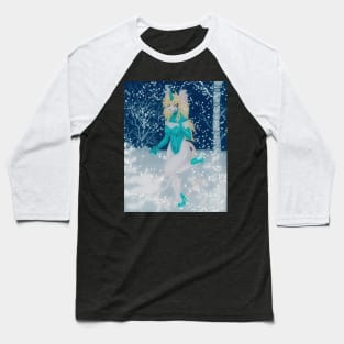 Snowy Mouse Girl Baseball T-Shirt